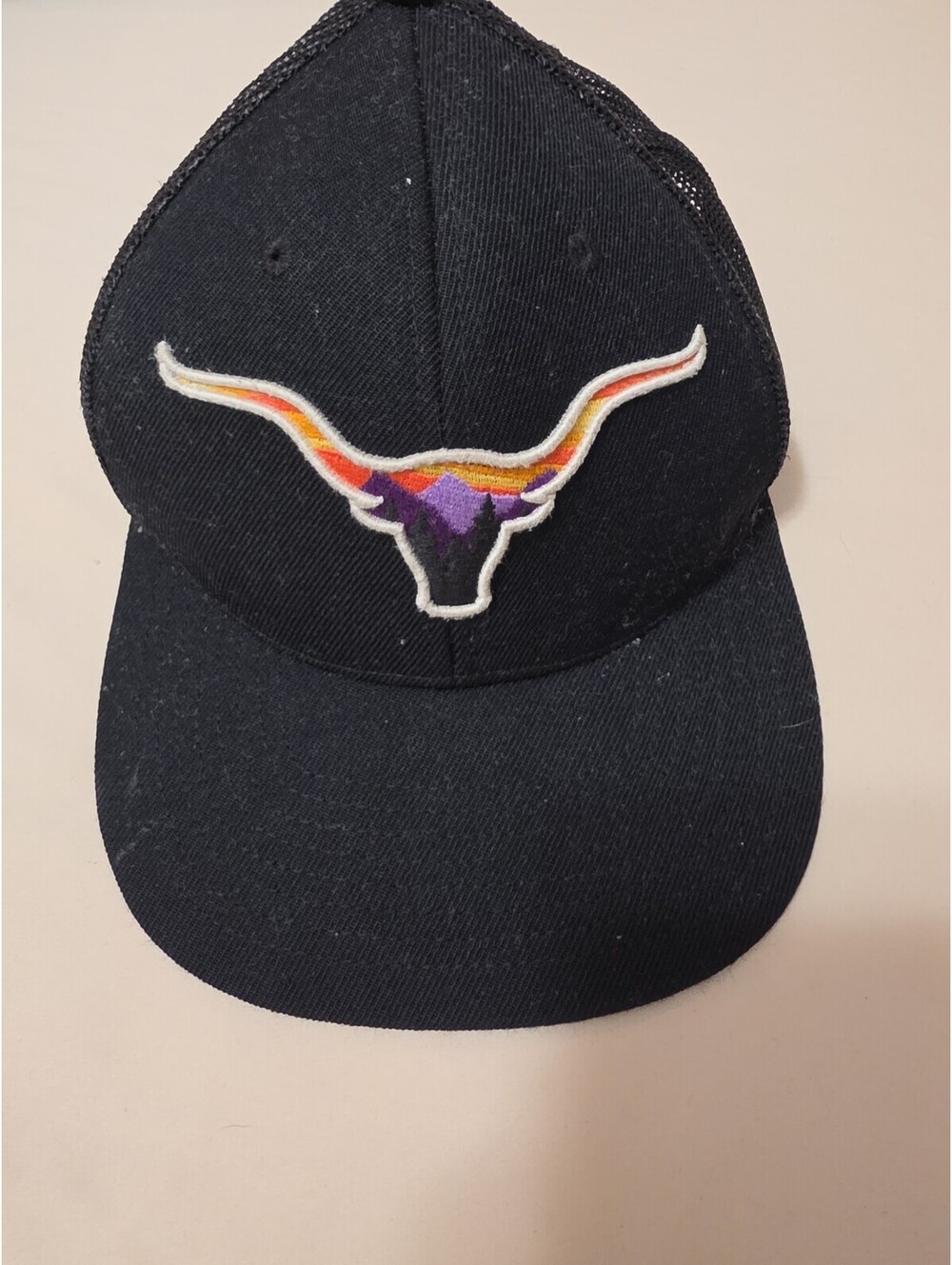 Local Crowns Longhorn Animal Collection Forest Views Trucker Snapback Hat Black
